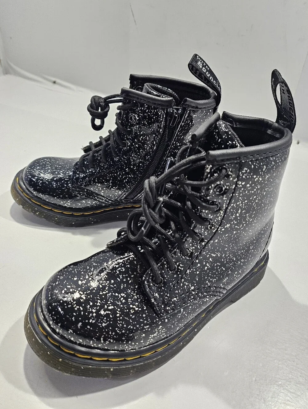 DR MARTENS BABY TODDLER 1460 LACE UP COSMIC GLITTET ANKLE BOOT SIZE 9